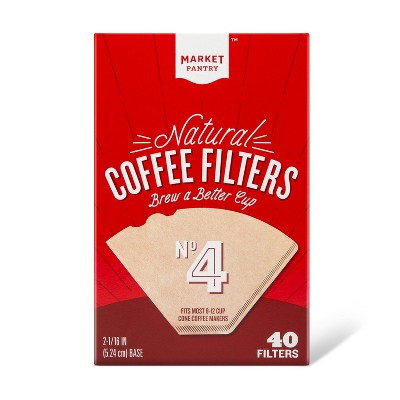 Natural Cone #4 Coffee Filters - 40ct - Market Pantry™