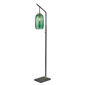Derrick Floor Lamp Black with Brass Accents - Adesso - 1 of 4