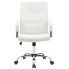 Contemporar Mid Back High Back Leather Swivel Ergonomic Executive Office Chair in White - 2 of 4