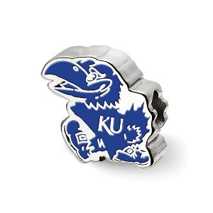 Black Bow Jewelry Sterling Silver Kansas Jayhawks NCAA Bead Charm - 1 of 3