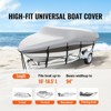 VEVOR Boat Cover, 16'-18.5' Trailerable Waterproof Boat Cover, 600D Marine Grade PU Oxford, with Motor Cover and Buckle Straps, Grey - 3 of 4