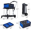 Collapsible Shopping Cart, Foldable Grocery Cart with Wheels and Removable Storage Crate, 2-Tier Portable Utility Cart for Groceries, Supermarket - 2 of 4