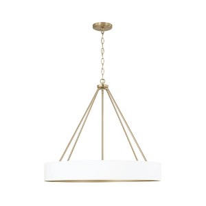 Capital Lighting Weller 4 - Light Chandelier in  Matte Brass/White - 1 of 4