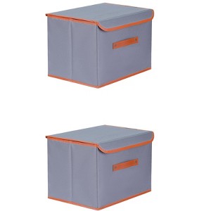 REGALWOVEN Collapsible Fabric Storage Cube with Handles and Lid for Shelves Closet 2 Pcs - 1 of 4