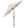 9' x 9' Aluminum Market Patio Umbrella with Crank Lift and Push Button Tilt Antique Beige - Astella: Water-Resistant, Rustproof - 2 of 4
