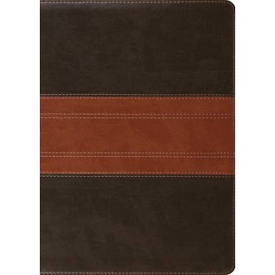 ESV Study Bible, Large Print (Trutone, Forest/Tan, Trail Design) - (Leather Bound)