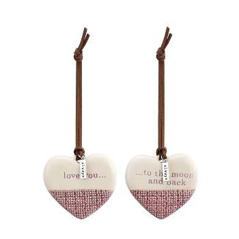 DEMDACO Love One to Keep, One to Share Ornaments Set Red