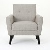 TOAOTBNBO Upholstered Accent Chair with Birch Wood Leg, Sofa Armchair with Soft Cushion Club Chair for Bedroom, Beige - 2 of 4