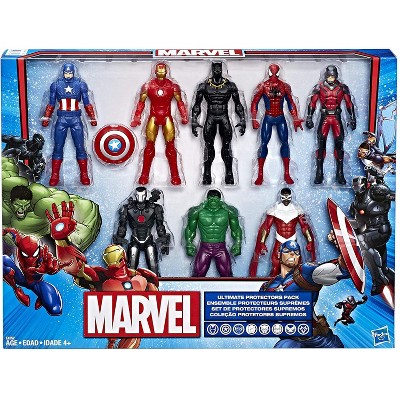 Marvel Avengers 6" Action Figures - Iron Man, Hulk, Black Panther, Captain America, Spider Man, Ant Man, War Machine & Falcon, 8 Figure Set
