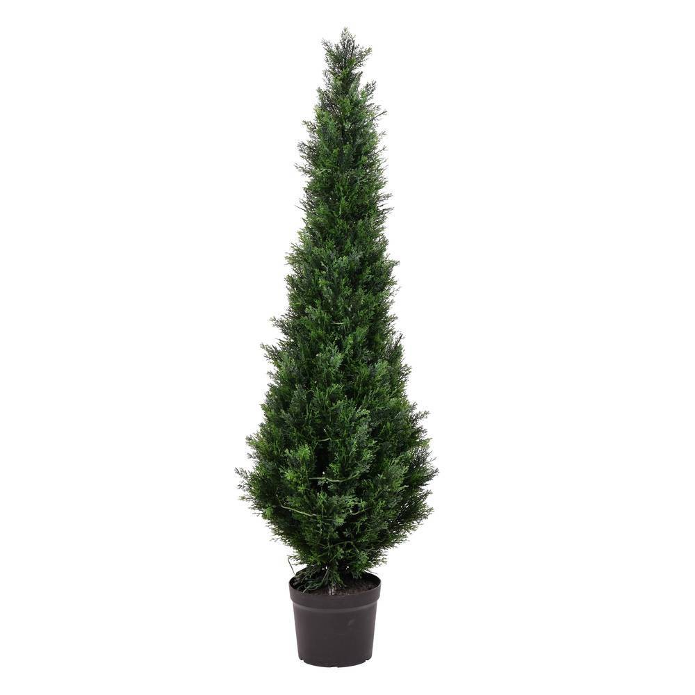 Photos - Garden & Outdoor Decoration Vickerman 5' Artificial Potted Cedar Tree (UV) - : UV-Protected, Indoor/Outdoor, PVC Grass, No Assembly Required 