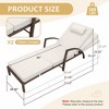 2-Piece Outdoor Chaise Lounge Set – Adjustable Wicker Pool Lounge Chair with 5-Position Backrest & Thick Cushions (White) - 2 of 4