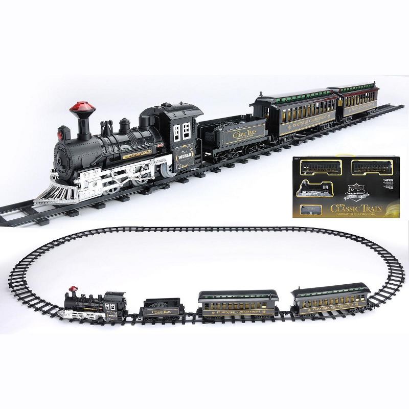 Northlight 14-Piece Battery Operated Lighted and Animated Classic Train Set with Sound 10.5", 4 of 5