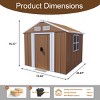 Metal Backyard Storage Shed with Sliding Door and Windows,Heavy Duty Outdoor Garden Storage Shed,Weatherproof Metal Tool Shed-Coolbibila - 4 of 4