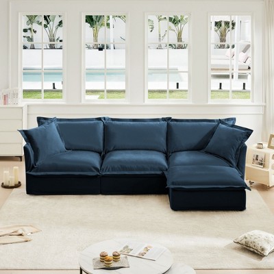 NicBex Couches for Living Room Single Deep Seat Sofa Couch Fabric Slip-covered Armchair with 1 Big Back Cushion and 2 Big Toss Pillows
