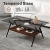 RISOKEYS 2-Tier Coffee Table -  Rectangle Modern Coffee Table with Tempered Glass Top,Metal Legs,Wood Shelf for Living Room - 2 of 4