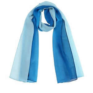 INSPIRE CHIC Women Long Chiffon Light Silky Gradient Color Shawl Wrap Scarf - 1 of 4