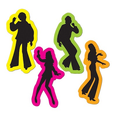 Beistle Retro 70s Silhouettes Cutouts 15" & 16" 16/Pack 54175