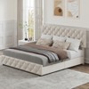 Upholstered Queen Platform Bed Frame with 4 Storage Drawers, PU Leather with Button Tufted, Wooden Slats Support, No Box Spring Needed, Noise-Free - 4 of 4