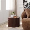 Handcraft Round Coffee Table Set of 2,Nesting Side Table End Table,Modern Drum Side Table for Small Space,Living Room,Office,Bedroom-Cuddlewood - 2 of 4