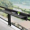 VEVOR Balcony Hanging Table, 12 x 59 in Folding Balcony Railing Table, 50 lbs Loading, Fit Railing from 1" to 5.9", Black - 2 of 4