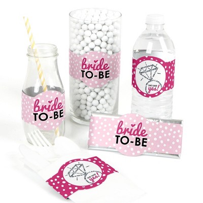 Big Dot of Happiness Bride-To-Be - DIY Bridal Shower & Bachelorette Party Wrappers - Classy Bachelorette Party Decorations - Set of 15