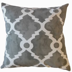 Madrid Pattern Square Throw Pillow Gray - Pillow Collection