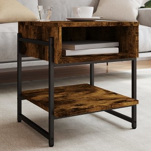 vidaXL Coffee Table Smoked Oak 15.7 in.x15.7 in.x17.7 in. Engineered Wood - 1 of 4