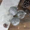 Northlight 4 ct Gray and Clear Glass Ball Hanging Christmas Ornaments 3.25-Inch (80mm) - 2 of 4