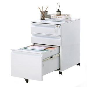 3 Drawer Mobile File Cabinet with Lock, Under Desk Metal Filing Cabinet for Home Office, Anti-Tip Wheels, Organizer for Letter/Legal/A4 - 1 of 4