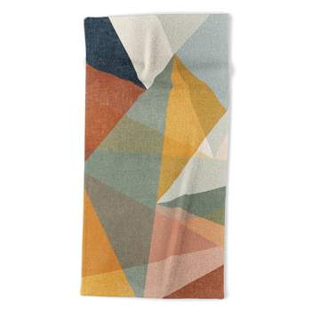 Little Arrow Design Co modern triangle mosaic multi Beach Towel - Deny Designs