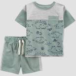 Carter's Just One You® Baby Boys' Dino Short Sleeve Top & Bottom Set - Green