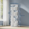 4 Tier Rotating Bookshelf Tower for Small Spaces, Revolving 360° Bookcase Storage Rack Tower, Vertical Rotate Turning Spiral Wood BookShelf Organizer - 3 of 4