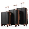 FURNIinspire Bag And Luggage Sets Luggage Sets 3 Piece, Hard Shell Suitcase Set, Lightweight Carry On Luggage with Wheels, Black, 12"*18.3"*29.9" - 2 of 4