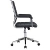 Office Chair 38.2–41.3"H Black – Tufted Faux Leather Upholstery with Chrome Steel Frame, Modern Adjustable Swivel Seating by Zuo Modern - 4 of 4