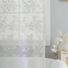 White Lace Shower Curtain with Attach Valance, Elegant Floral Sheer Scalloped Bathroom Decor 72x 72 Inch - 3 of 4