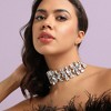 SOHI Women's Crystal Silver Chunky Crystal Choker Necklace - 3 of 4