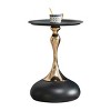 Round Side Table for Small Spaces Modern Ends Table Gold Frame for Living Room-The Pop Home - 2 of 4