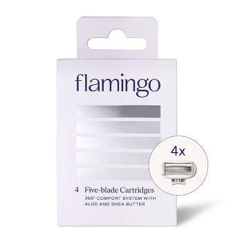 Flamingo Women's Razor Blade Refills - 5-Blade Refill Cartridges - 4ct