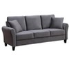 Modern Velvet Couch With 2 Pillow, 78 Inch Width Living Room Furniture,Spring Cushion Sofa Supporting 600 Pounds - 4 of 4