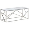 vidaXL Coffee Table Silver Stainless Steel and Tempered Glass - 2 of 4