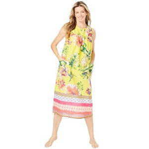 Only Necessities Plus Size Sleeveless Print Lounger - 1 of 4