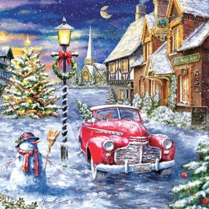 Sunsout A Red Car for Christmas 500 pc  Christmas Jigsaw Puzzle 60668 - 1 of 4