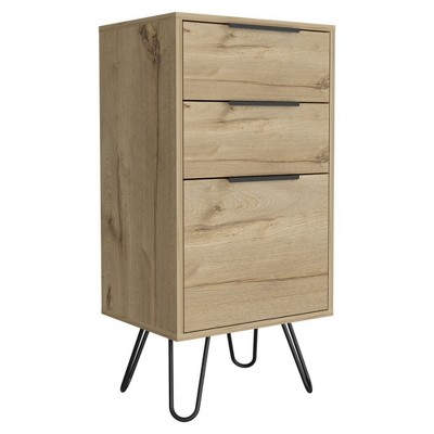 Depot E-Shop Light Dresser 35"H, 17"W, Superior Top,Three Drawers, Hairpin Legs