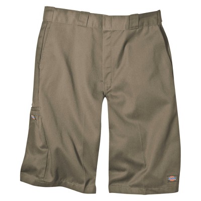 'Dickies Men's Loose Fit Twill 13'' Multi-Pocket Work Shorts- Khaki 29, Green'