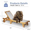 79x24in Acacia Wood Chaise Lounge with Wheels, Adjustable Recliner & Textilene Mesh Cushion, All-Weather Outdoor Use, Walnut Finish - 3 of 4