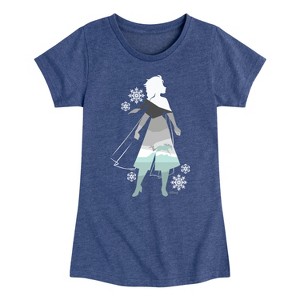 Girls' - Frozen 2 - Hero Pose Elsa Fitted Short Sleeve Graphic T-Shirt - 1 of 4