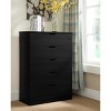 GlasFlength Decorative Storage Cabinets Modern 5 Drawer Clothes Storage Chest Spacious for Clothing Accessories for Bedroom, Black, 15.5"*30.75"*44" - 2 of 4