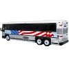 2001 MCI D4000 Coach Bus Silver and White with American Flag Graphics 1/87 (HO) Diecast Model by Iconic Replicas - 3 of 4