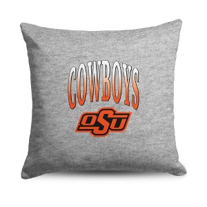 NCAA Oklahoma State Cowboys 16" Heather Gray Sweatshirt Pillow - 1 of 4
