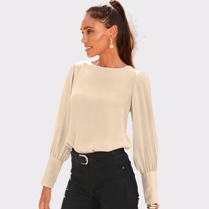 Women's Back Button Detail Blouse Shirt - LASCANA - 1 of 4